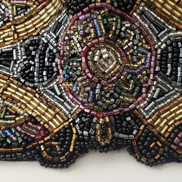 Embellished Vtg 80s 90s Beaded Stretchy Shiny Bling Belt